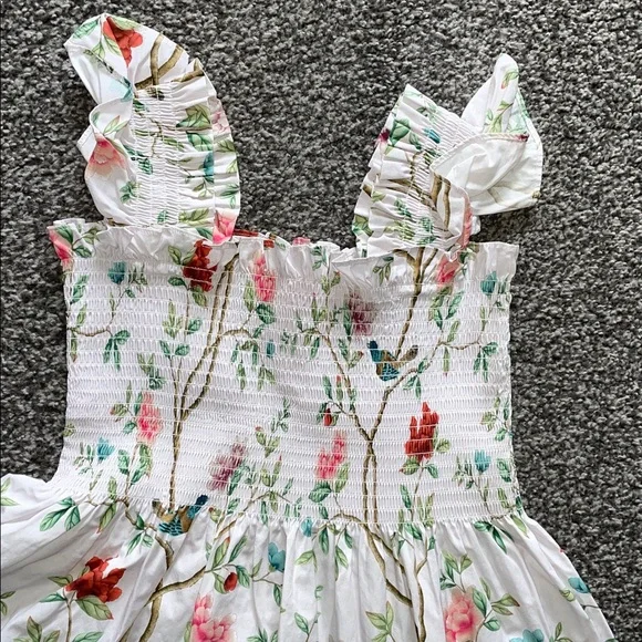 Hill House Home Ellie Nap Dress Diane Hill Pink Floral Midi 2022 Size Medium - Picture 4 of 11